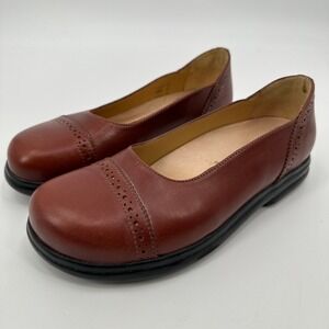 Footprints by Birkenstock Womens Leather Flats Brown Brogue Shoes Size 38